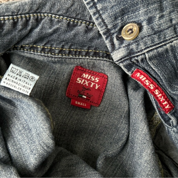 Vintage Miss Sixty Blue Jean Wrap Midi Dress - Small - Picture 11 of 11